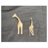 Silver giraffe pins