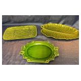 Green serving dishes