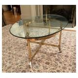 Brass and glass coffee table