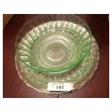 Tiara glass Serving bowl and plate.