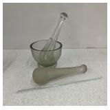 Vintage Clear Glass Mortar & Pestle
