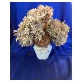 Vase with dried hydrangeas
