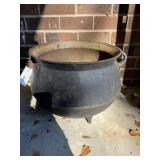 Black metal cauldron