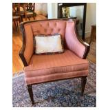 Vintage Wood-Framed Armchair