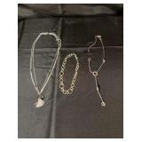 Silver colored necklaces