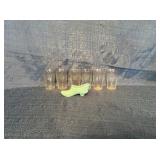 Glass slipper and juice glasses