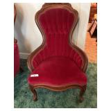 Red velvet chair