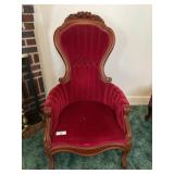 Red velvet chair