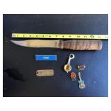 Hunting knife, Vintage metal drivers license expir