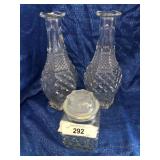Glass decanters and storage.