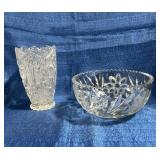 Crystal bowl and vase