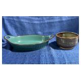 Casserole dish and ceramic bowl