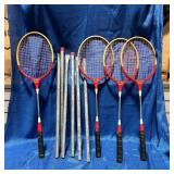 Badminton Rackets and Metal Bars