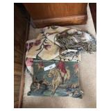 Throw pillow & blankets