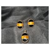 Clip on Earrings and Matching Pendant