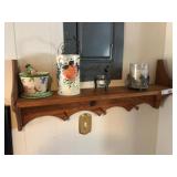 Wooden shelf w/home decor