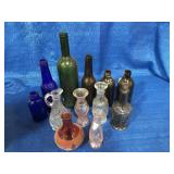 Glass bottles and vases