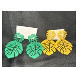 banana leaf earrings