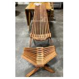 Wooden Folding Chair and ottoman