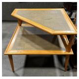 Two-tiered Midcentury Modern Corner Table