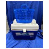 Igloo Cooler and Plastic Basket