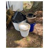 Flower pots and buckets