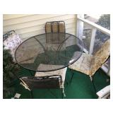 Metal patio table and chairs