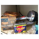 Vintage flashlight, copper tubing and twine