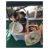 Baskets and outdoor thermometer