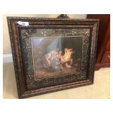 Framed art depicting birth of Christ