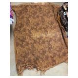 Fringed tapestry blanket