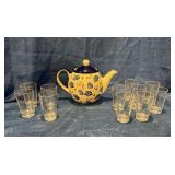 Teapot and glasses