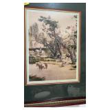 FRAMED MATTED ORIENTAL ETCHING
