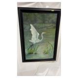 'GREAT EGRET RISING' FRANKIE PARDOE OIL ON CANVAS