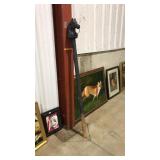 6 FT CAST IRON HORSE HEAD HITCHING POST W/ RING