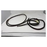 2 ANTQ. BRAIDED LEATHER WHIPS