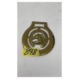 VNTG. BRASS HORSEHEAD IN HORSESHOE MOTIF