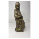 AFTER MOTHER & CHILDREN BRONZE TONE STATUE