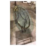 GLASS TOP METAL LEG COFFEE TABLE