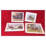 COLL OF VINTAGE HUNT SCENE PRINTS