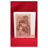 HIBEL SIGNED MOTHER AND BABY ETCHING