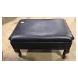 QUEEN ANNES FOOTED LEATHER UPHOLSTERED FOOT STOOL