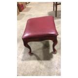 QUEEN ANNES FOOTED UPHOLSTERED FOOT STOOL