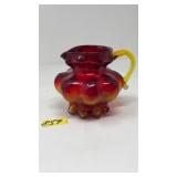 VNTG. AMBERINA GLASS PITCHER