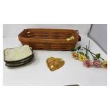 LONGABERGER BASKET WITH ASST. DECOR