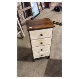 WOOD 4 DRAWER END TABLE