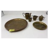 VNTG. BRASS TURKISH COFFEE SET