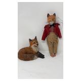 FOX FIGURINE MADE IN ITALY & FOX CERAMIC FIGURE