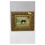 SIGNED OIL ON BOARD GRAZING HORSE FRANKIE PARDOE