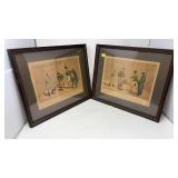 PLATE 1 & 2 COCK FIGHTING LONDON PUB BY T MCLEAN